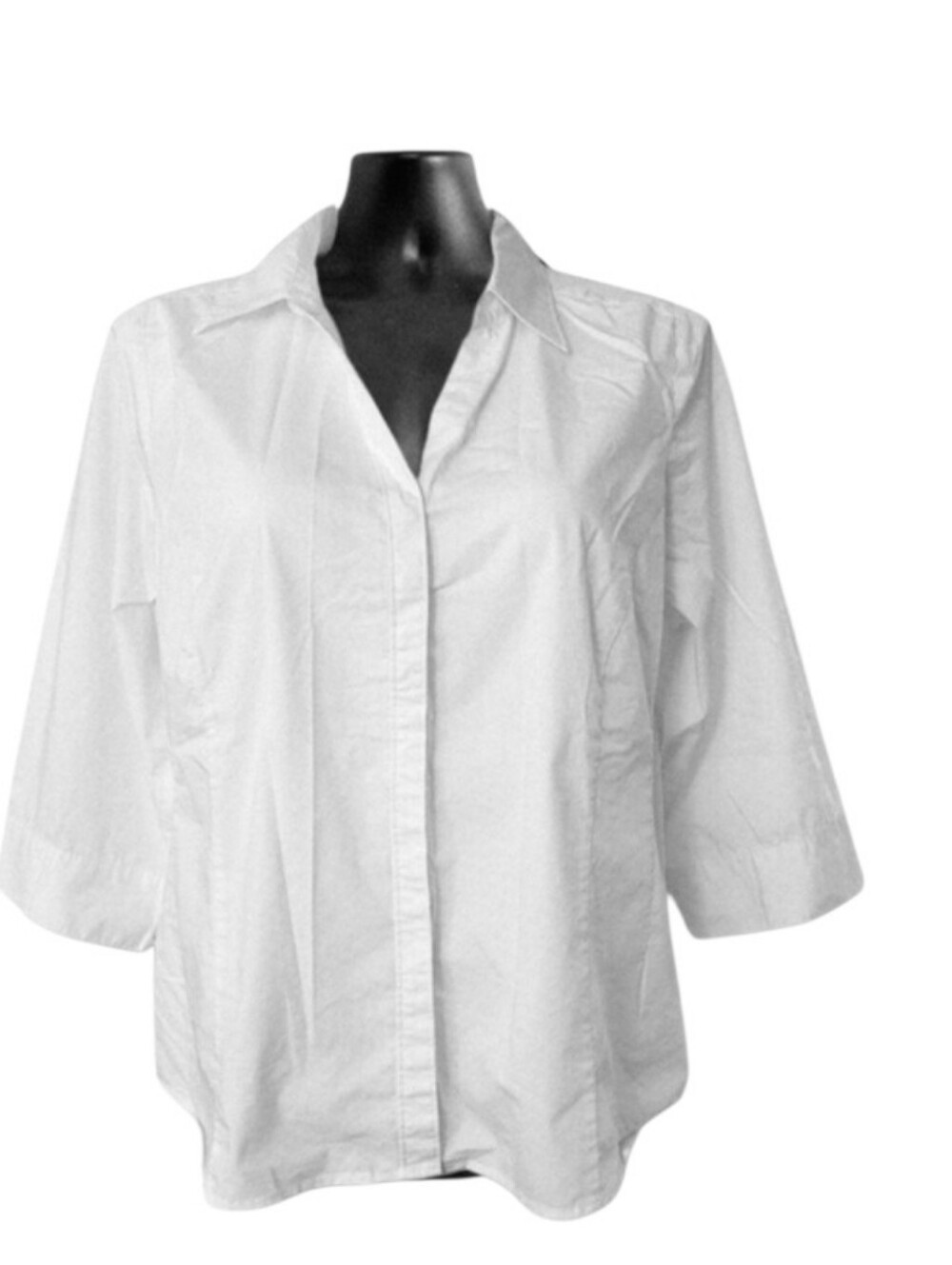 Basic Editions White Cotton Blend Shirt Size XL